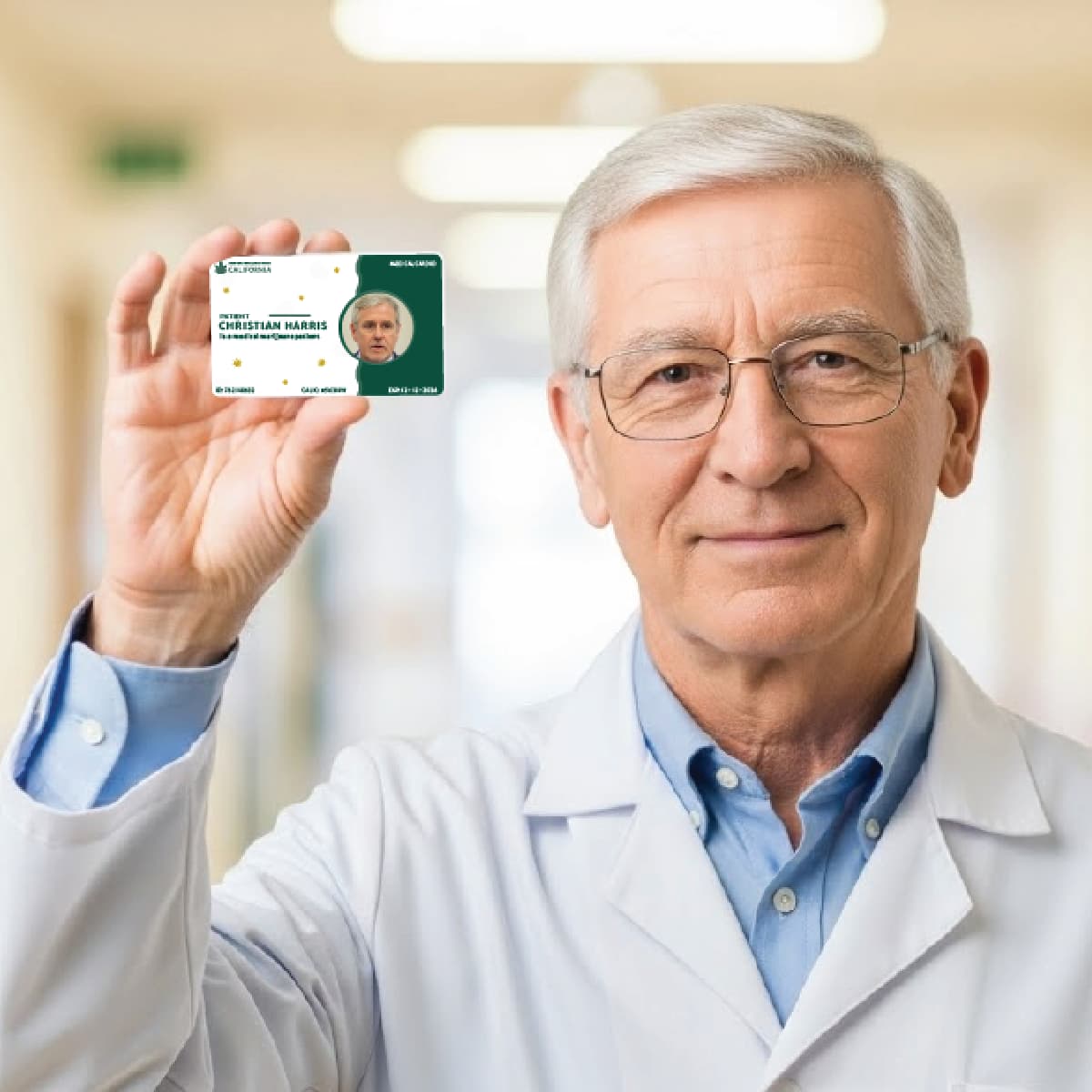 Licensed doctor holding a California medical marijuana ID card